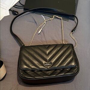 DKNY Black puffy stitch Crossbody Bag